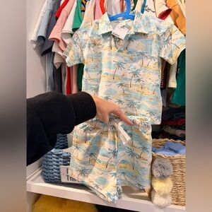 NWT H&M Toddler boy 3/4t Tropical Print Kids' Outfit set summer